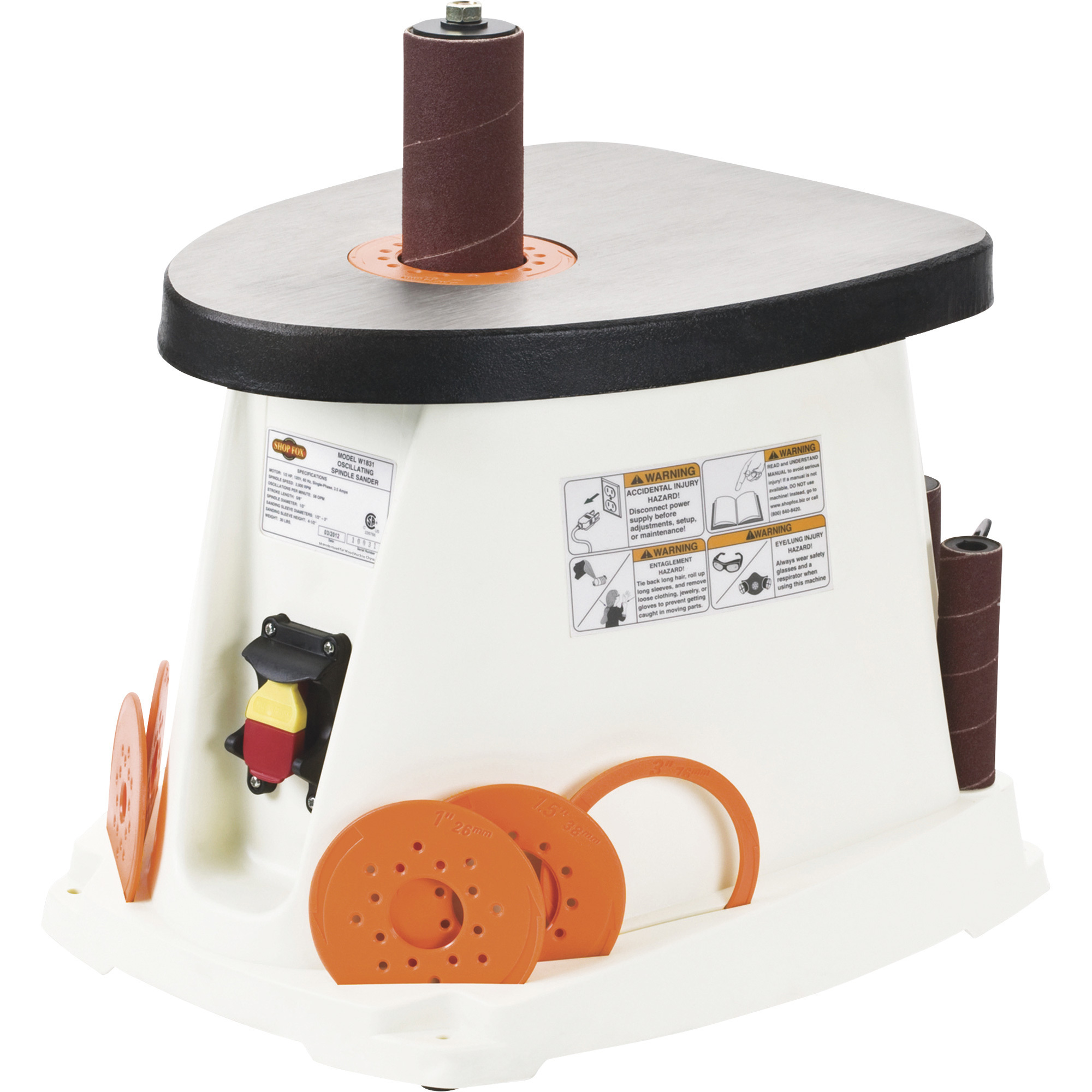 Shop Fox Benchtop Oscillating Spindle Sander, 120 Volt, 15 Amp, Model# W1831